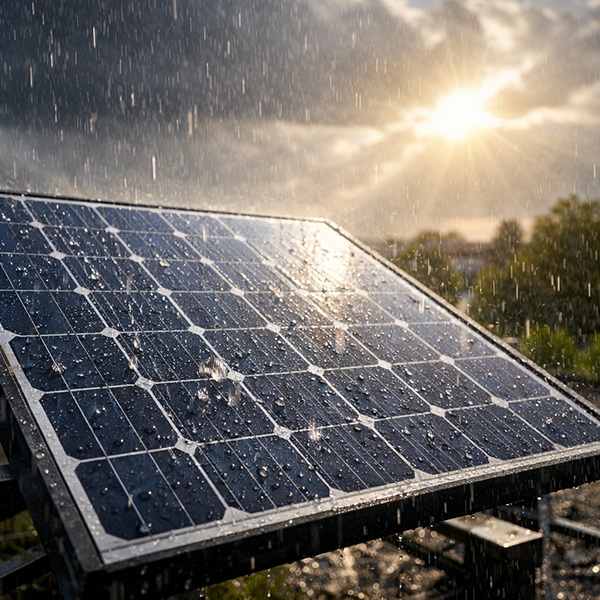 Yağmurdan Elektrik Üreten Hibrit Güneş Paneli Geliştirildi 1 Yağmurdan Elektrik Üreten Hibrit Güneş Paneli Geliştirildi