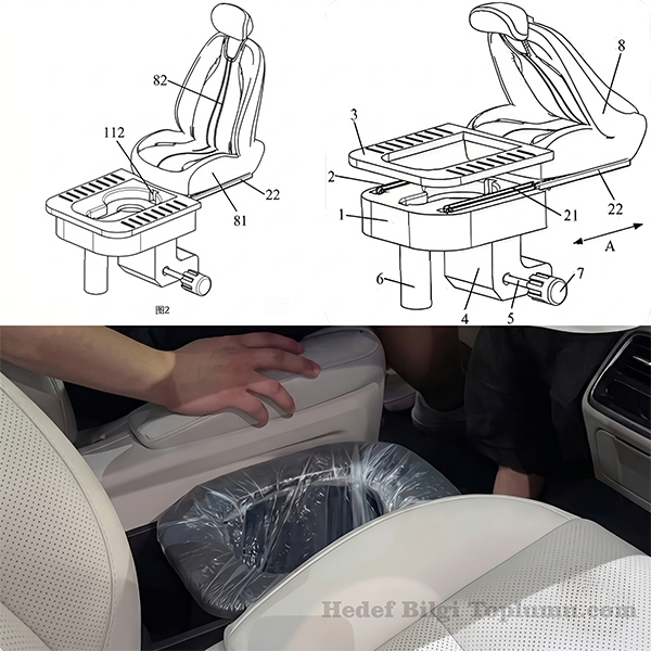 Seres'ten Araç İçi Gizli Klozet Patenti: Koltuğun Altından Çekmece Gibi Çıkan Tuvalet