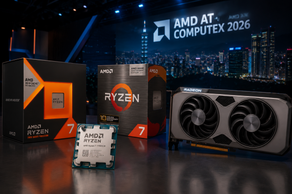 AMD Computex 2026’da Ryzen 7 5800X3D, Ryzen 7 7700X3D ve RX 9070 GRE Modellerini Duyurdu