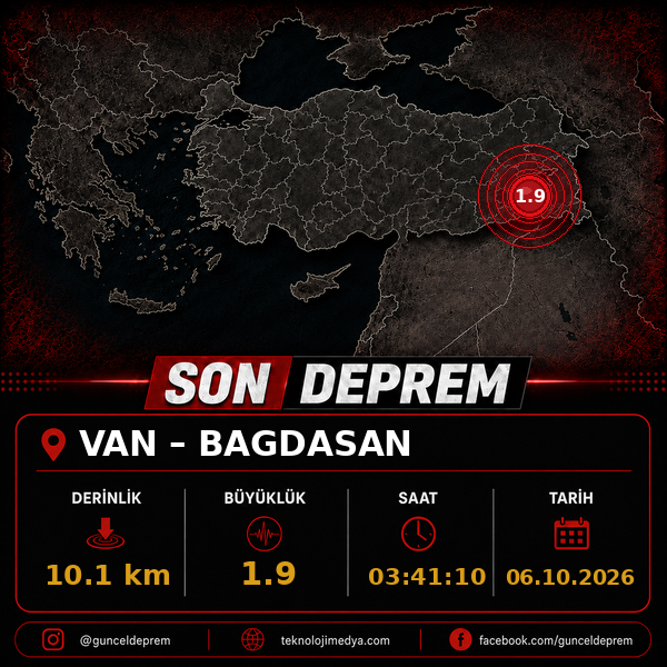 Son Depremler | BAGDASAN-(VAN) | 06.10.2026 - 03:41