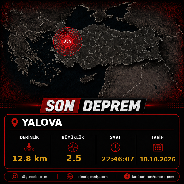 Son Depremler | YALOVA | 10.10.2026 - 22:46 1 Son Depremler | YALOVA | 10.10.2026 - 22:46