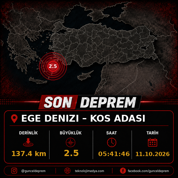 Son Depremler | KOS ADASI (EGE DENIZI) | 11.10.2026 - 05:41 1 Son Depremler | KOS ADASI (EGE DENIZI) | 11.10.2026 - 05:41